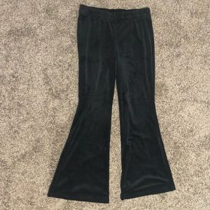 black velvet flare yoga pants